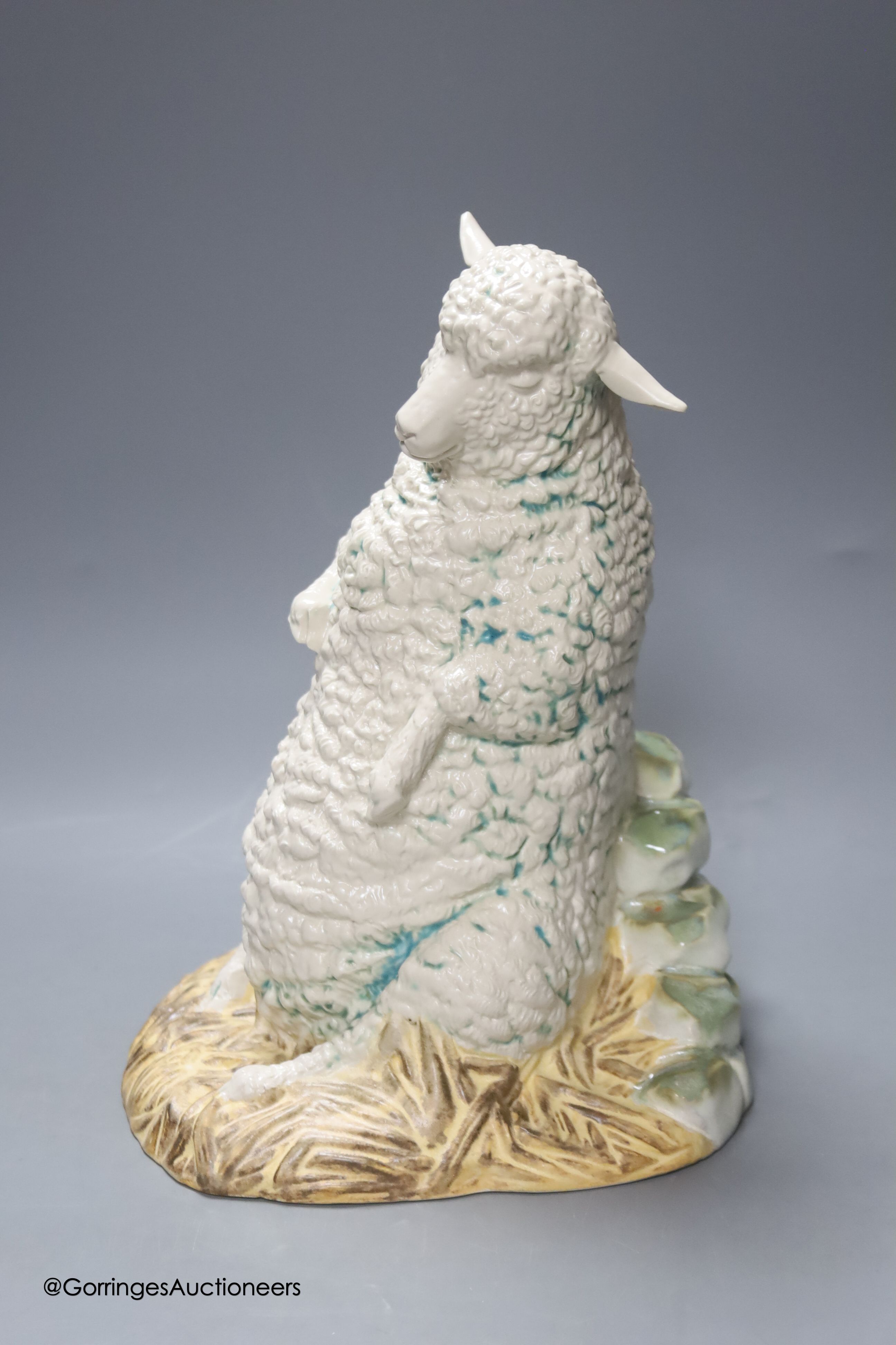 A Cobridge model of a sheep, heigh 28cm, boxed